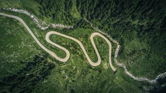 Windy road.